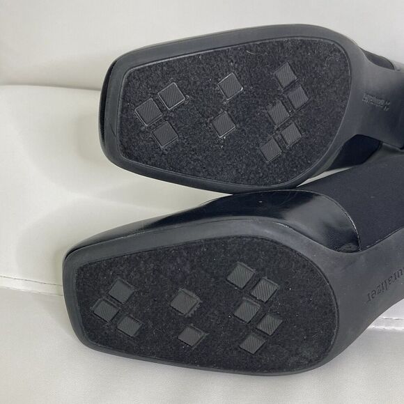 Naturalizer Heeled Loafers Pumps Sz 8.5 Black Leather Block Heels Office Classic - Picture 11 of 16